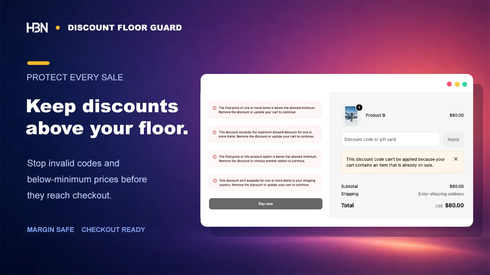 HBN Discount Floor Guard checkout protection examples