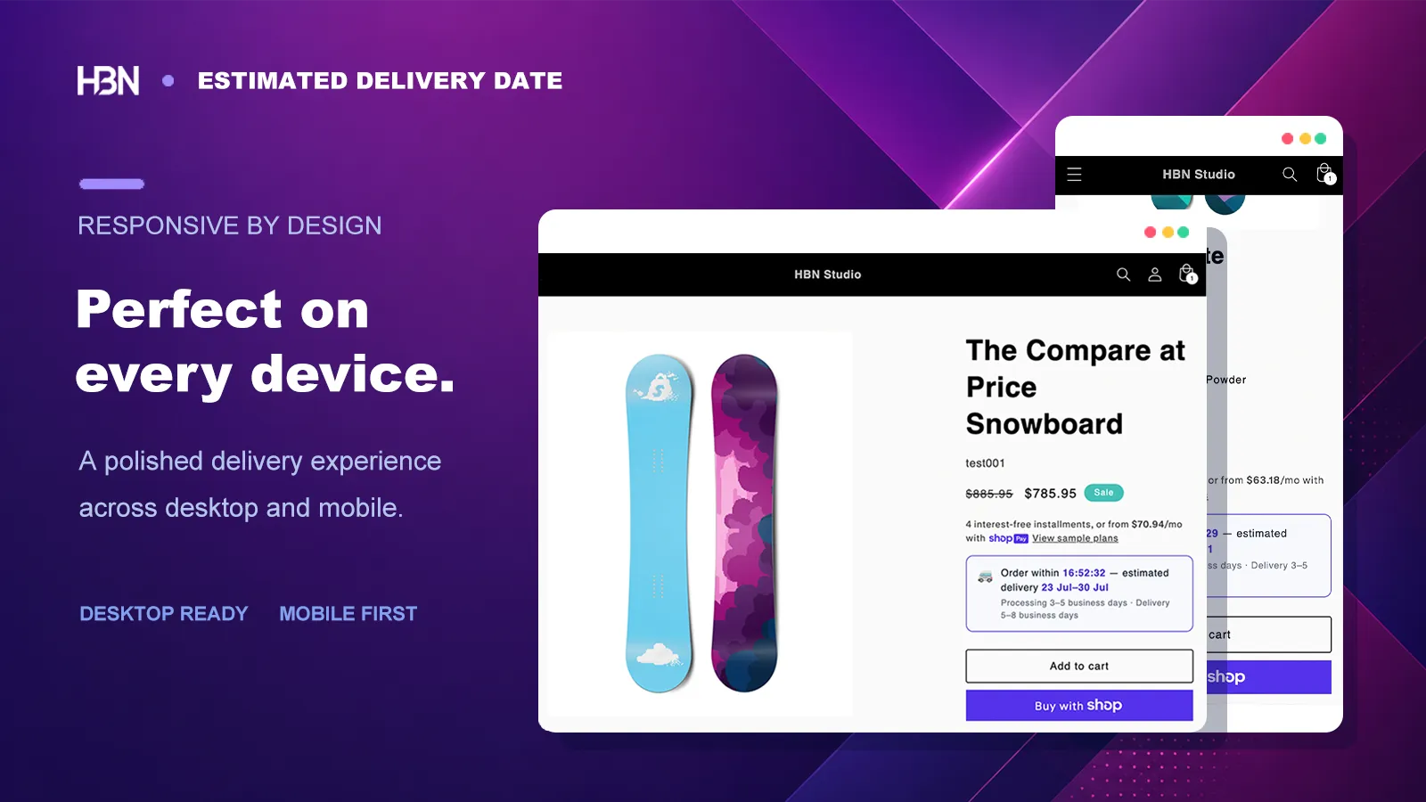 Estimated delivery block appearance controls and storefront preview