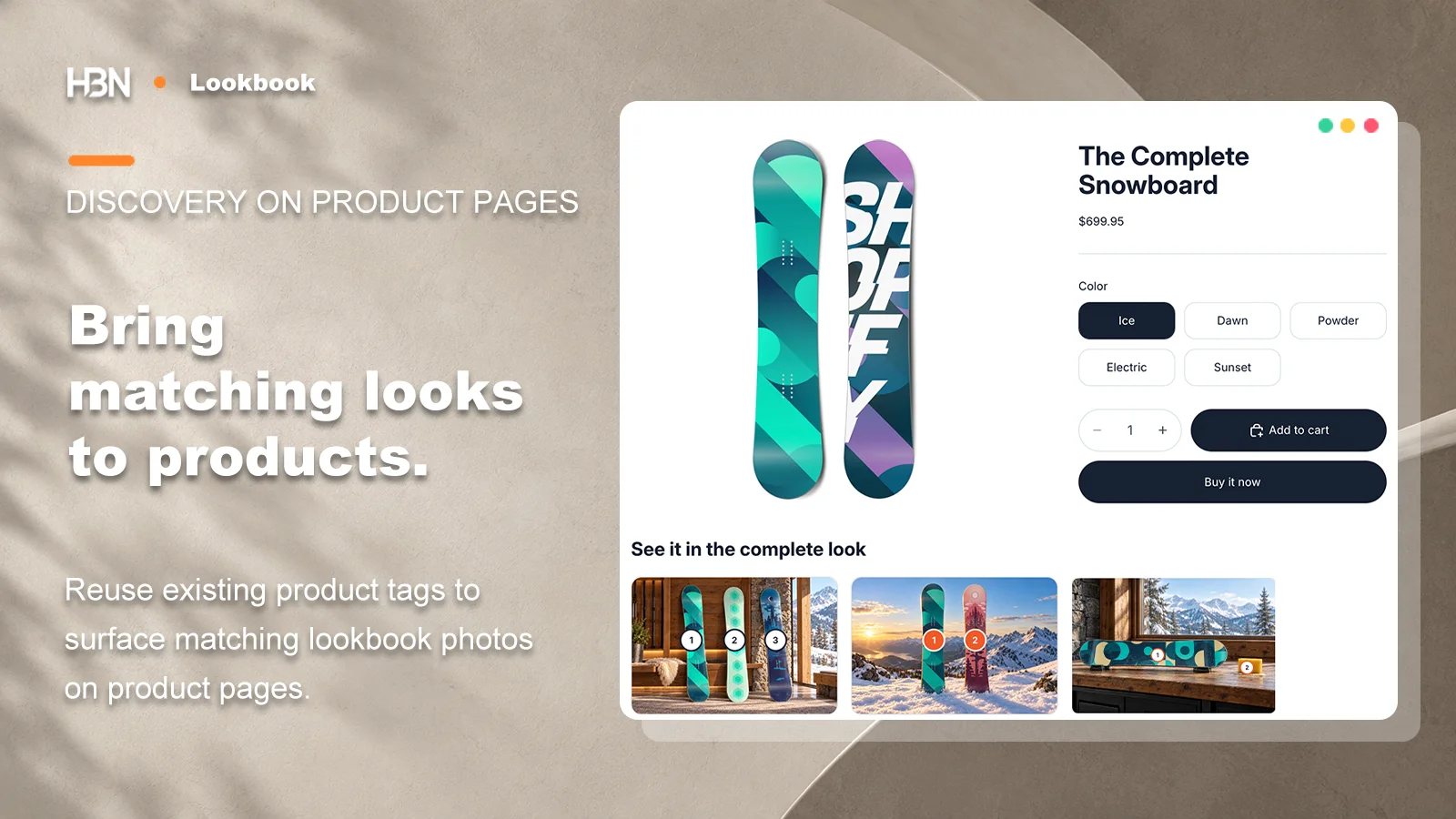 Product page with Related Looks showing tagged photographs that contain the current product